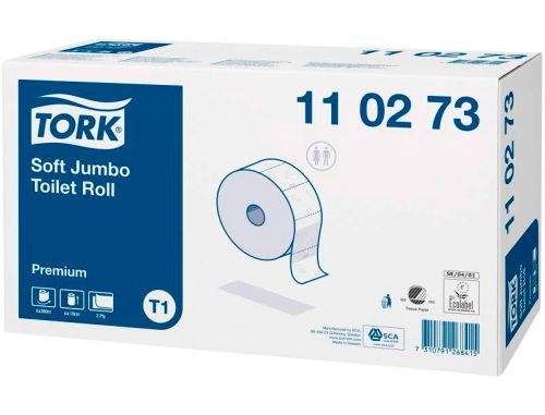 Papel higienico tork jumbo suave 2 folhas 360 mt para dispensador t1 pack de 6 rolos , Tork , 155035 , 7310791268415